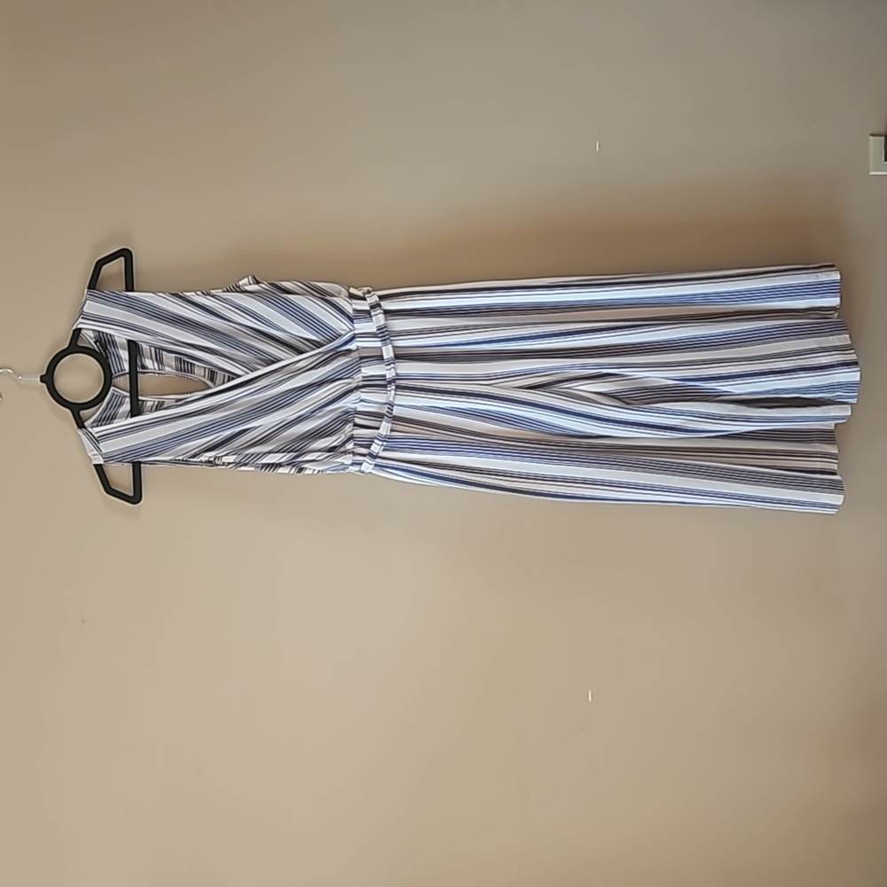 Torrid size "1" 1xl blue and white striped jumper suit